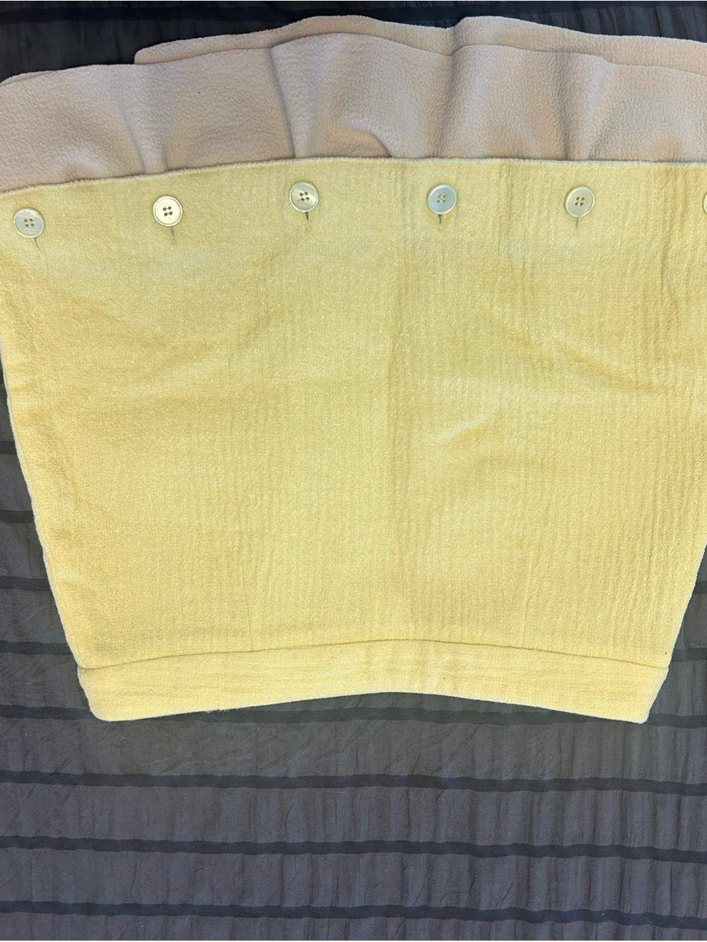 Moschino Pale Yellow Mini Skirt with Cream Ruffle - Picture 2 of 9